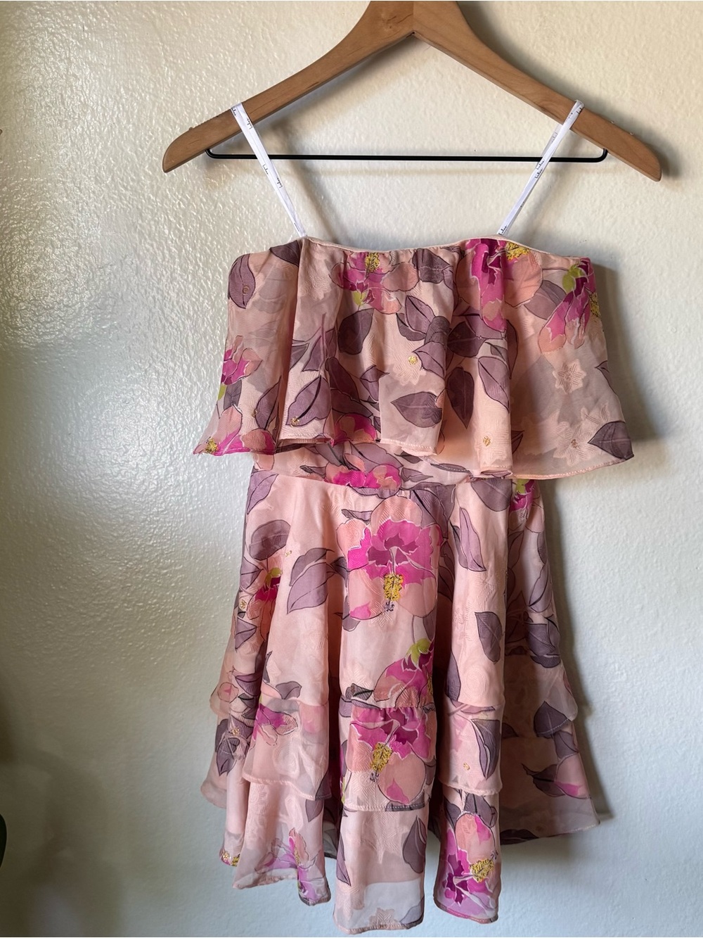 Lulus | Perfect Paradise Pink Floral Print Jacquard Strapless Mini Dress - Picture 2 of 7